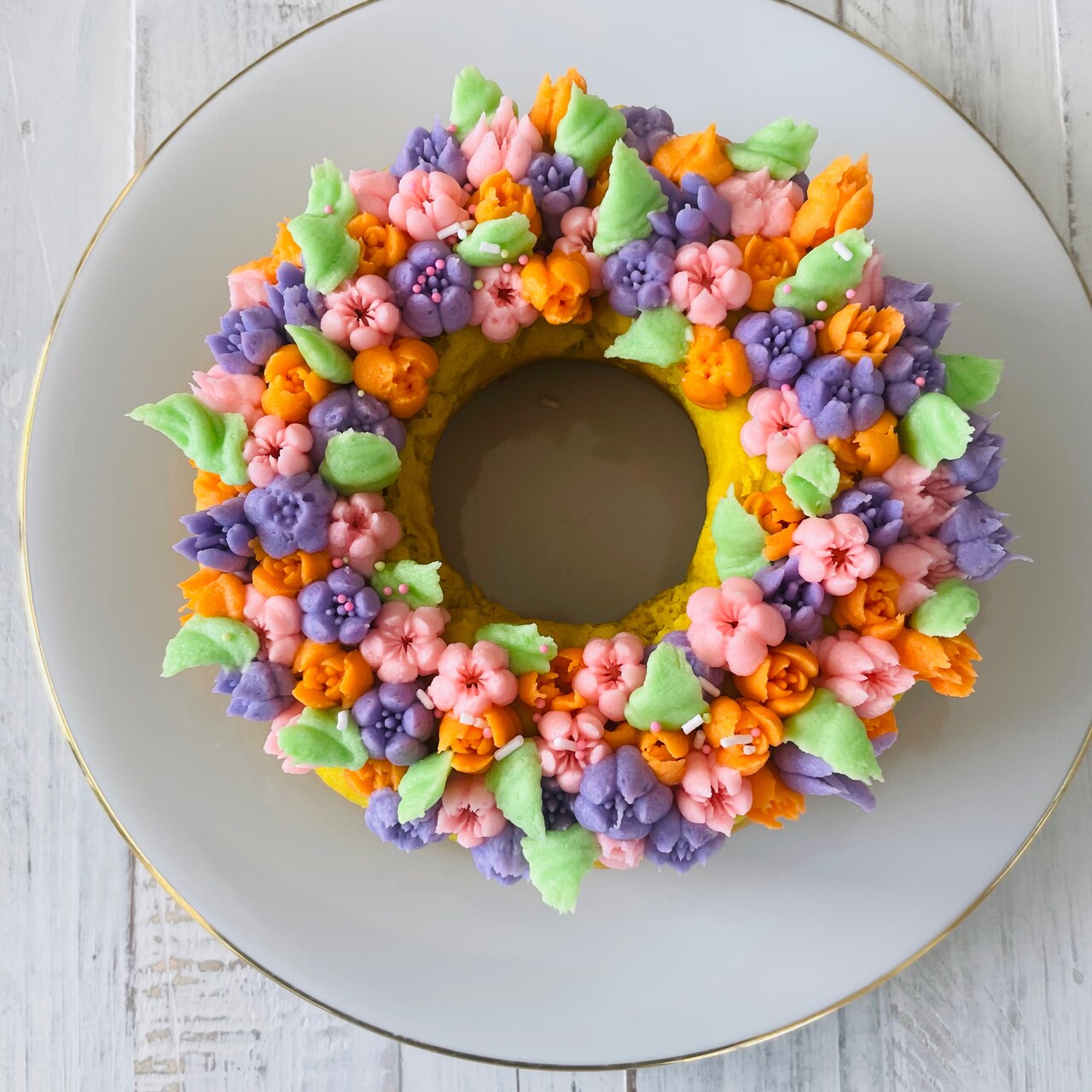 Spring Cake With Buttercream Flowers with @wildbakes